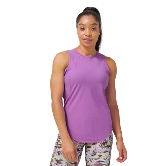 Lululemon Sculpt Tank SeaWheeze Women's Size 6 US Purple Blossom Lilac Mesh Rare - Picture 1 of 10
